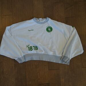 Nike University Oregeon 1876 Long Sleeve Crop Sweatshirt White Womens Size Large